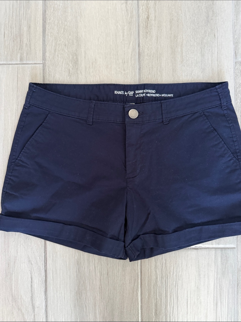 GAP Navy Cuffed Khaki Shorts